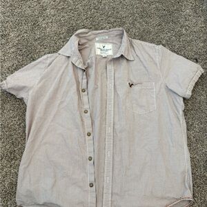 Wrangler Men's Tan Checkered Button Down Shirt